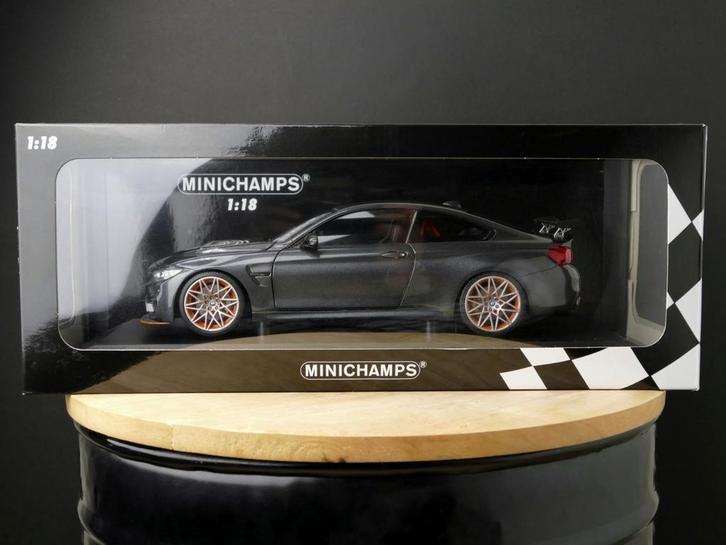 Minichamps BMW M4 GTS Mineral Grey *Metallic* 402 Pcs. 1:18, Hobby en Vrije tijd, Modelauto's | 1:18, Zo goed als nieuw, Auto