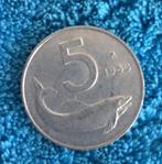 Italië : 5 Lire 1953 (2 stuks), Ophalen of Verzenden, Italië