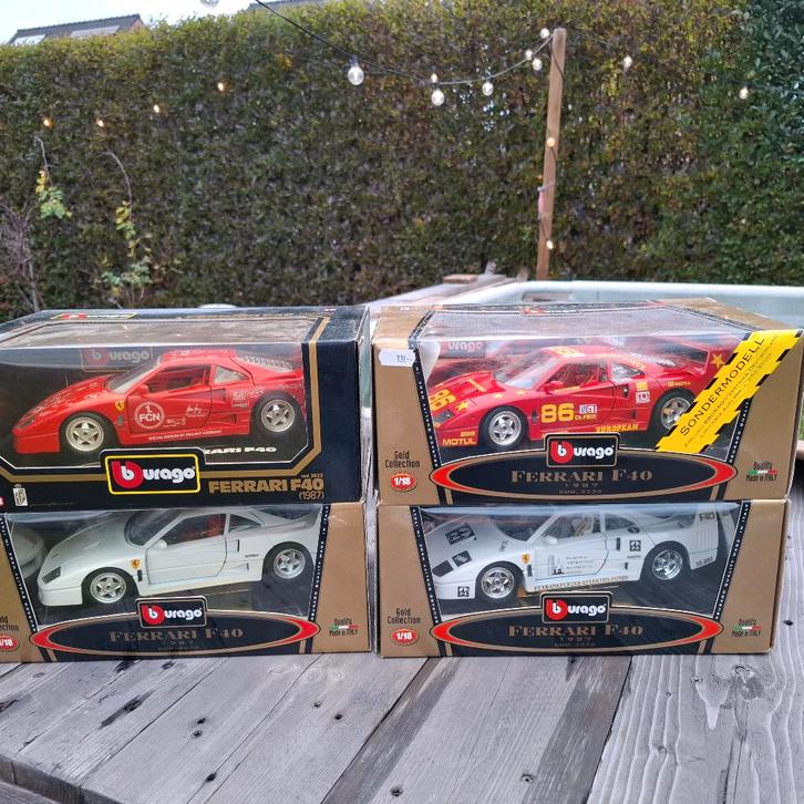 4 x 1/18 Bburago Ferrari F40   SPECIAL EDITIONS, Hobby en Vrije tijd, Modelauto's | 1:18, Nieuw, Auto, Burago, Ophalen of Verzenden