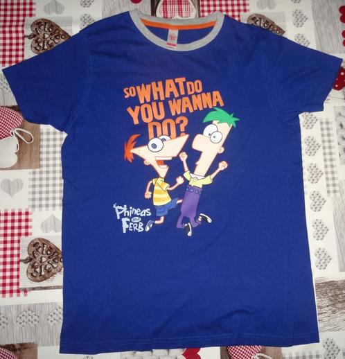170/176 15/16 jaar pyjama shortama Phineas & Ferb, Kinderen en Baby's, Kinderkleding | Maat 170, Zo goed als nieuw, Jongen, Nacht- of Onderkleding