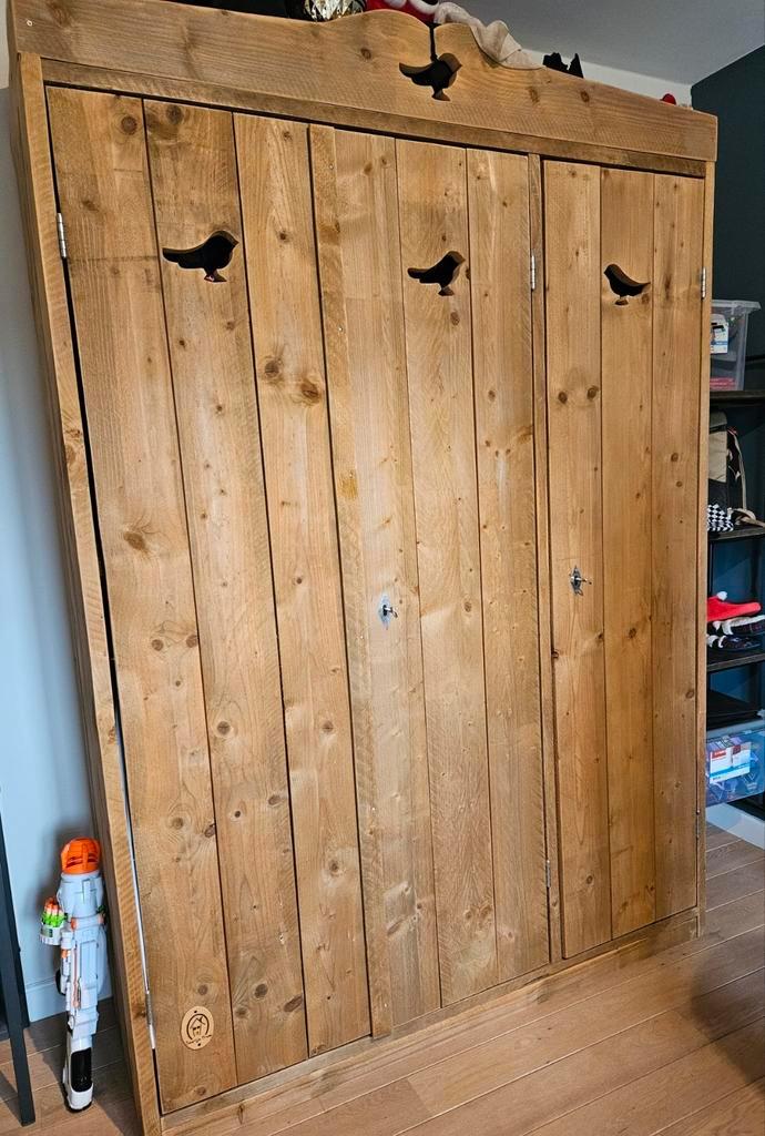Kleerkast Saartje Prum- steigerhout, Huis en Inrichting, Kasten | Kleerkasten, Zo goed als nieuw, Met hangruimte, Ophalen