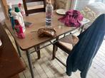 Kleine tafel van hout en staal, Ophalen, Gebruikt, Hout