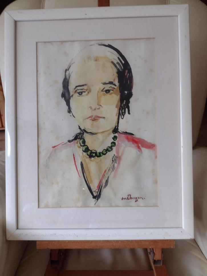 Van Dongen Gesigneerd Portret van Dame vele, Antiek en Kunst, Kunst | Litho's en Zeefdrukken, Ophalen of Verzenden