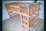 Half hoogslaper massief hout - heel stevig, Kinderen en Baby's, Kinderkamer | Stapelbedden en Hoogslapers, Ophalen, Gebruikt, Hoogslaper