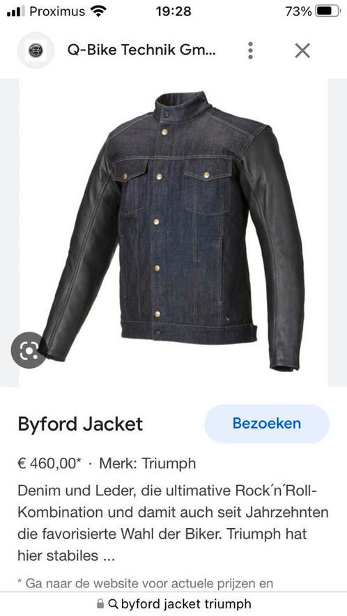Triumph Byford jacket size Medium, Motos, Vêtements | Vêtements de moto, Manteau | cuir, Hommes, Neuf, sans ticket, Enlèvement