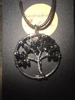 Ketting Levensboom, Handtassen en Accessoires, Kettingen, Zwart, Nieuw, Ophalen of Verzenden, Steen of Mineraal