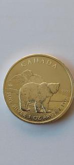 Feuille d'érable argentée, 1 oz, grizzly 2011, Timbres & Monnaies, Métaux nobles & Lingots, Argent, Envoi