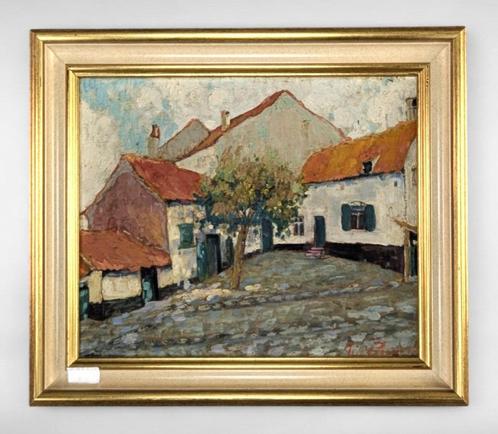 2- Schilderij op paneel, gesigneerd, Antiek en Kunst, Kunst | Schilderijen | Klassiek, Ophalen of Verzenden