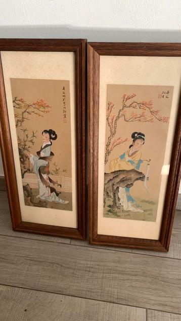 2 Japanse aquarellen beschikbaar voor biedingen