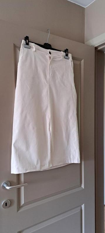 Beige lange rok met split maat 42, Enlèvement, Comme neuf, Taille 42/44 (L), Beige
