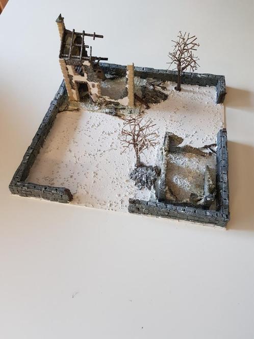 terrein stuk voor tabletop games 28mm 1/56 winterlandschap, Hobby en Vrije tijd, Wargaming, Zo goed als nieuw, Ophalen of Verzenden
