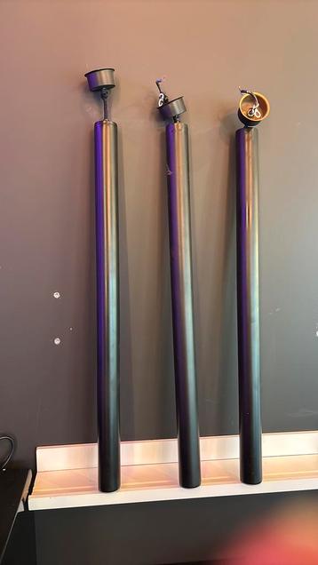 Set van 3 zwart metalen hanglampen beschikbaar voor biedingen