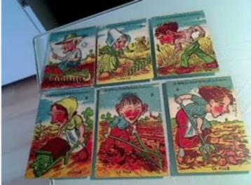 Très anciennes cartes jeu sept famille
