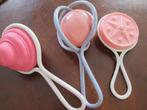 Oude  roze rammelaars voor baby, Ophalen of Verzenden