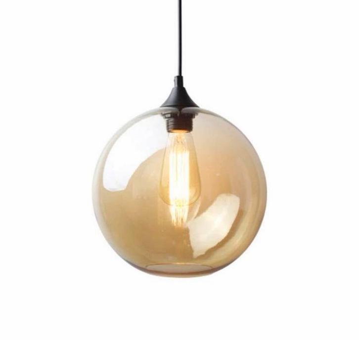 Nouvelle lampe suspendue sphérique moderne en verre de ambre, Maison & Meubles, Lampes | Lampes en vrac, Neuf, Enlèvement ou Envoi