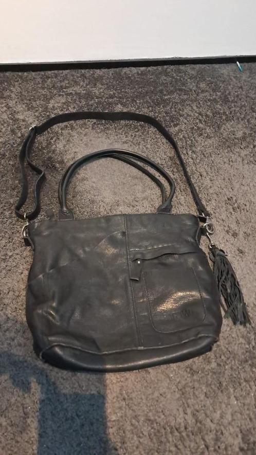 ZGAN BAG2BAG zwarte lederen dames schouder - / handtas, Handtassen en Accessoires, Tassen | Damestassen, Zo goed als nieuw, Handtas