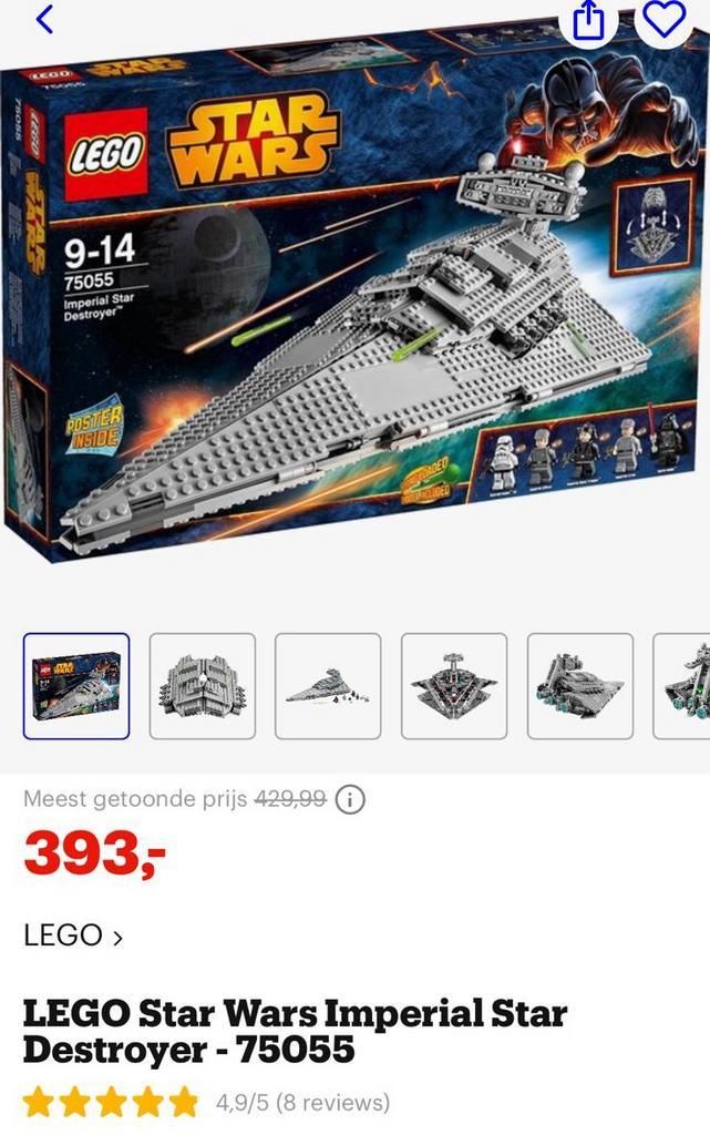 Lego star wars Imperial Star Destroyer (75055), Kinderen en Baby's, Speelgoed | Duplo en Lego, Zo goed als nieuw, Lego, Ophalen