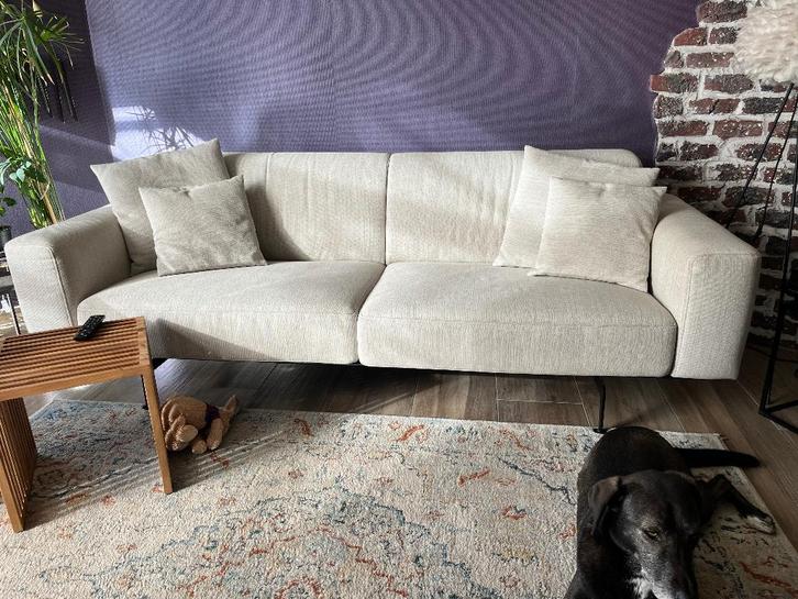 Zetel 3,5 Crèmekleur Passe Partout, Huis en Inrichting, Zetels | Zetels, Zo goed als nieuw, Rechte bank, Driepersoons, 200 tot 250 cm