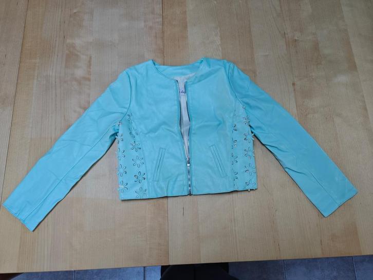 Blauw jack Blue Bay maat 128, Kinderen en Baby's, Kinderkleding | Maat 128, Gebruikt, Meisje, Jas, Ophalen of Verzenden