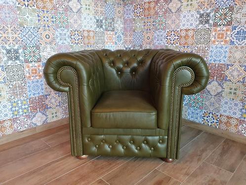 Chesterfield met echtheidscertificaat, Huis en Inrichting, Fauteuils, Nieuw, Hout, Leer, Ophalen