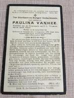 Oorlogsslachtoffer WOI P.Vanhee Veurne +1915 door bom, Envoi, Image pieuse