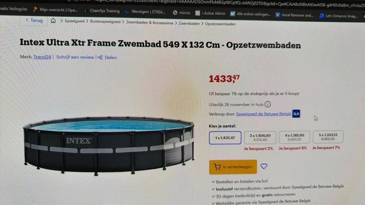 Intex zwembad rond diameter549, Tuin en Terras, Zwembaden, Zo goed als nieuw, Rond, Ophalen