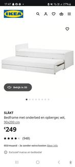 Bed Ikea met onderbed en lades, Huis en Inrichting, Slaapkamer | Bedden, Ophalen, Verstelbaar, 90 cm, Eenpersoons