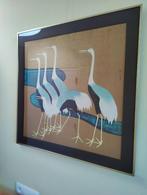 Decoratie print van kraanvogels in kader, Ophalen, Zo goed als nieuw, Print