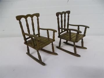 A6388. Vintage Messing Mini Schommelstoelen [2x] beschikbaar voor biedingen