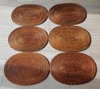 Lot de 6 set de table, sous assiettes en osier, Ophalen, Zo goed als nieuw