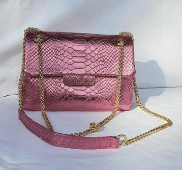 Handtas Guiliano Italy - Snake motief - Mettalic Roze disponible aux enchères