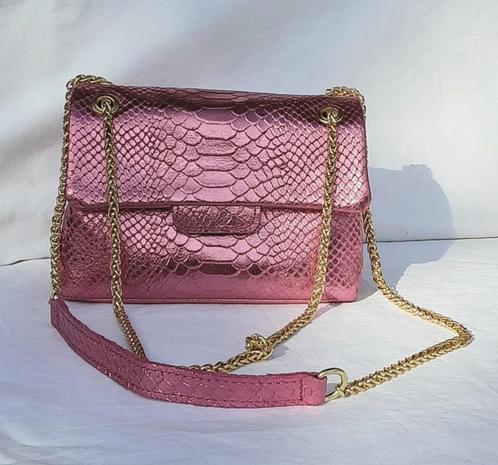 Handtas Guiliano Italy - Snake motief - Mettalic Roze, Bijoux, Sacs & Beauté, Sacs | Sacs Femme, Neuf, Sac à main, Rose, Enlèvement ou Envoi