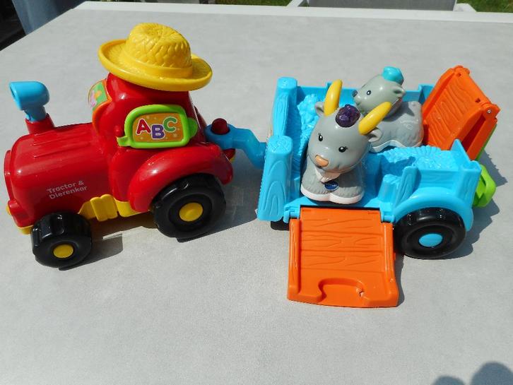 Vtech - Zoef zoef dieren - Tractor en dierenkar, Kinderen en Baby's, Speelgoed | Vtech, Zo goed als nieuw, Ophalen of Verzenden