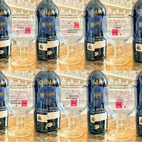 Set van 7 Chimay Giro d'Italie-glazen, Verzamelen, Glas en Drinkglazen, Nieuw, Bierglas, Ophalen of Verzenden