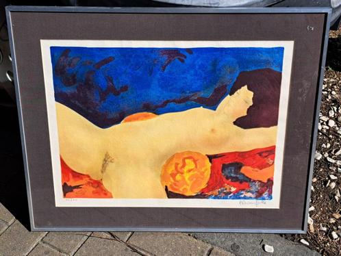 lithographie femme nue signe alain bonnefoit, Antiek en Kunst, Kunst | Litho's en Zeefdrukken, Ophalen of Verzenden