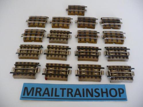 3600A1/4 MARKLIN HO - 17 x GEBOGEN RAILS/VOIES COURBES, Hobby en Vrije tijd, Modeltreinen | H0, Gebruikt, Rails, Wisselstroom