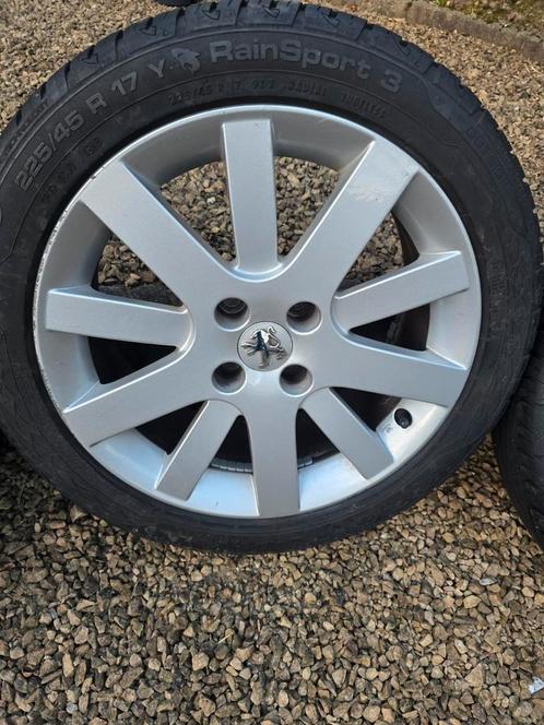 Peugeot orginele Hockenheim lm velgenset 17" + zgan banden, Auto-onderdelen, Banden en Velgen, Band(en), Gebruikt, Ophalen