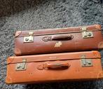 2 vintage koffers + gratis 2 geruite koffertjes, Bijoux, Sacs & Beauté, Valises, Enlèvement, Utilisé