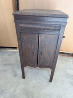 antieke grammofoon kast meubel Garrard motor hand bediend, Enlèvement ou Envoi