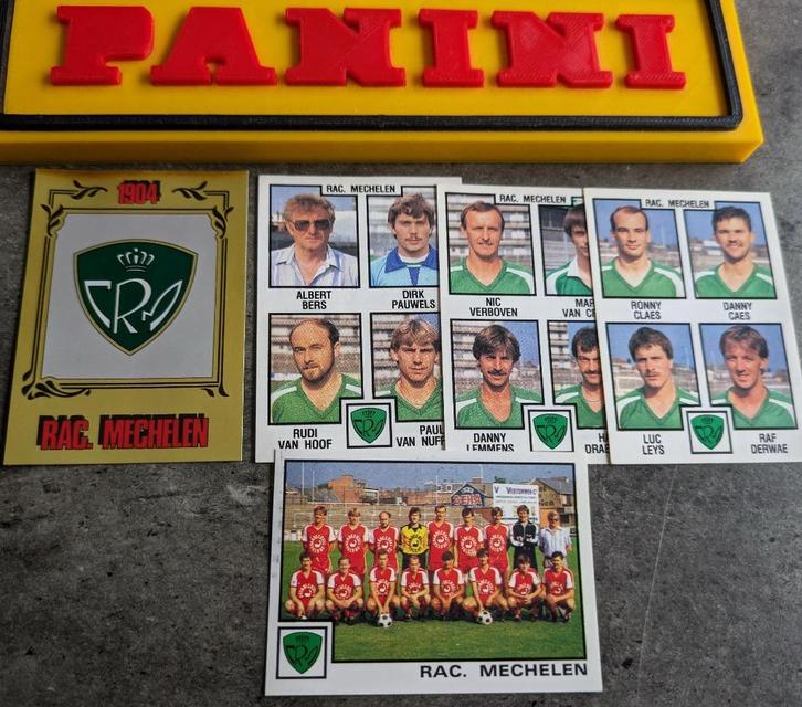 PANINI FOOTBALL 85 RAC.MECHELEN 5 STICKERS 1985, Hobby en Vrije tijd, Stickers en Plaatjes, Nieuw, Verzenden