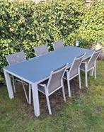 Bristol tuinset met 6 stoelen, Tuin en Terras, Ophalen, Gebruikt, 6 zitplaatsen, Aluminium