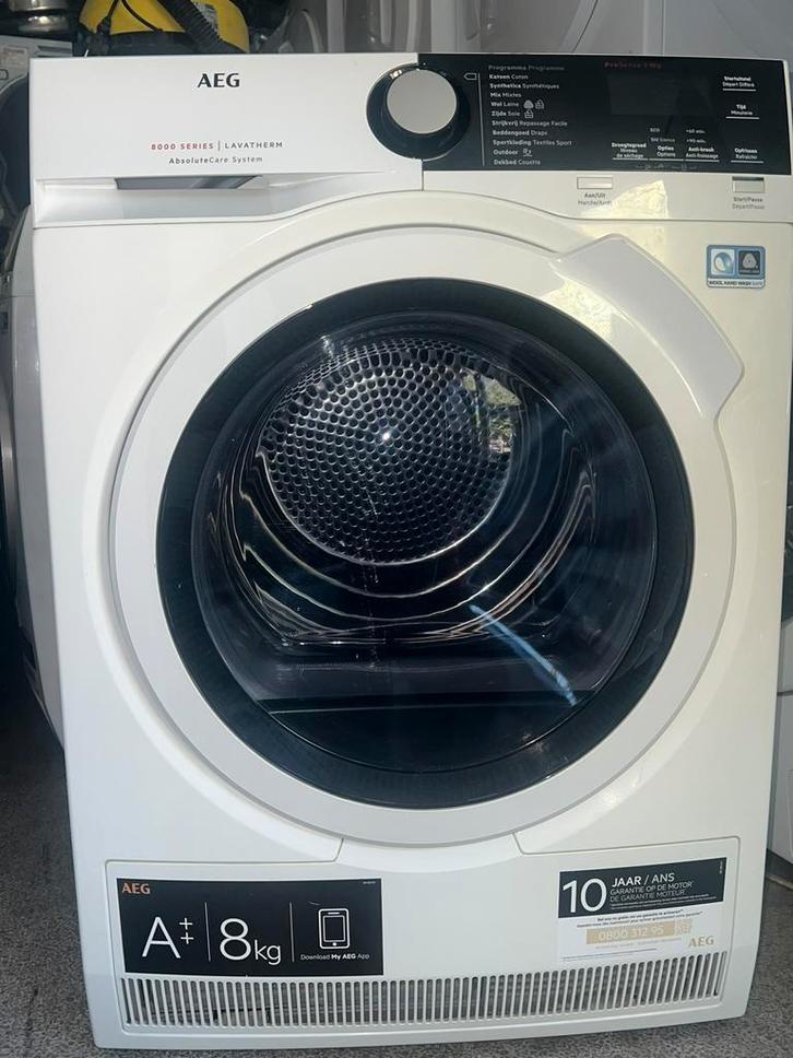 ✅ AEG Warmtepompdroger 8kg A++ MET GARANTIE, Elektronische apparatuur, Droogkasten, Zo goed als nieuw, Condens, Voorlader, 8 tot 10 kg