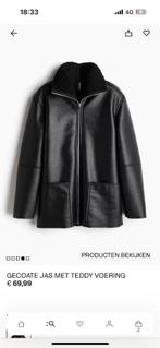 Gecoate jas met teddy voering, Kleding | Dames, Jassen | Winter, H&M, Zwart, Zo goed als nieuw, Ophalen