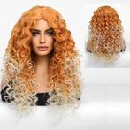 Excentrieke pruik oranje blond met spiraalkrullen, Envoi, Neuf