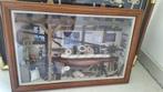 Maritiem Diorama in Houten Vitrine – Scheepswerf in Miniatuu, Ophalen, Zo goed als nieuw, Diorama