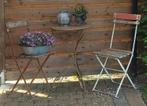 Oude bistroset, Tuin en Terras, Gebruikt, Tuinset, Hout, Ophalen