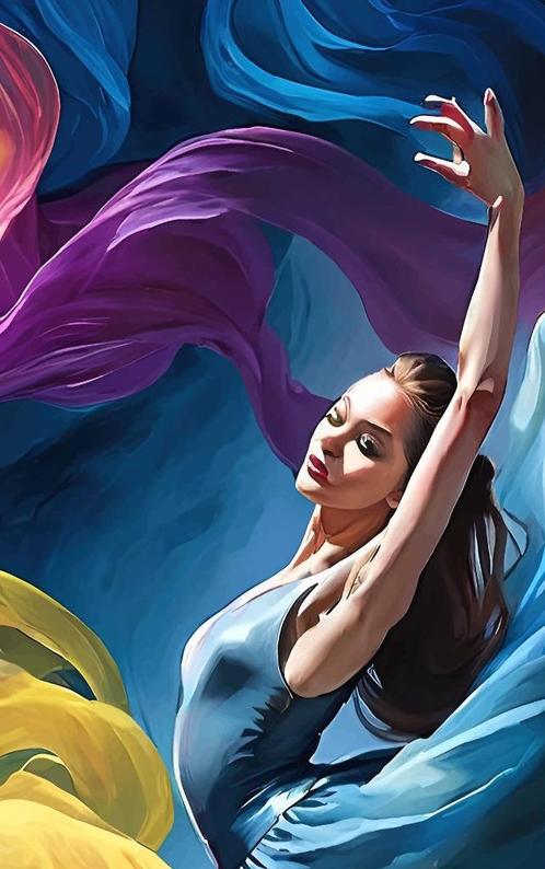 " Ballerina " Mooie Giclée op professioneel canvas, Antiek en Kunst, Kunst | Schilderijen | Modern, Ophalen of Verzenden