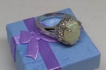 Bague argent 925  Opale de synthèse N°9. beschikbaar voor biedingen