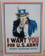 Tole lithographiée ; I WANT YOU.FOR U.S. ARMY., Enlèvement ou Envoi