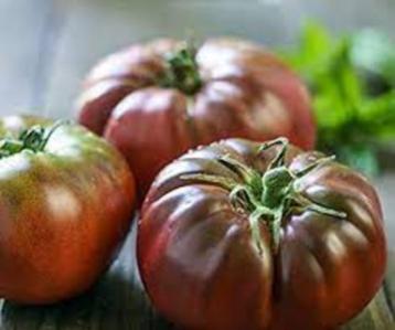 "Zwart uit de Krim" en "Green Zebra" tomatenplanten